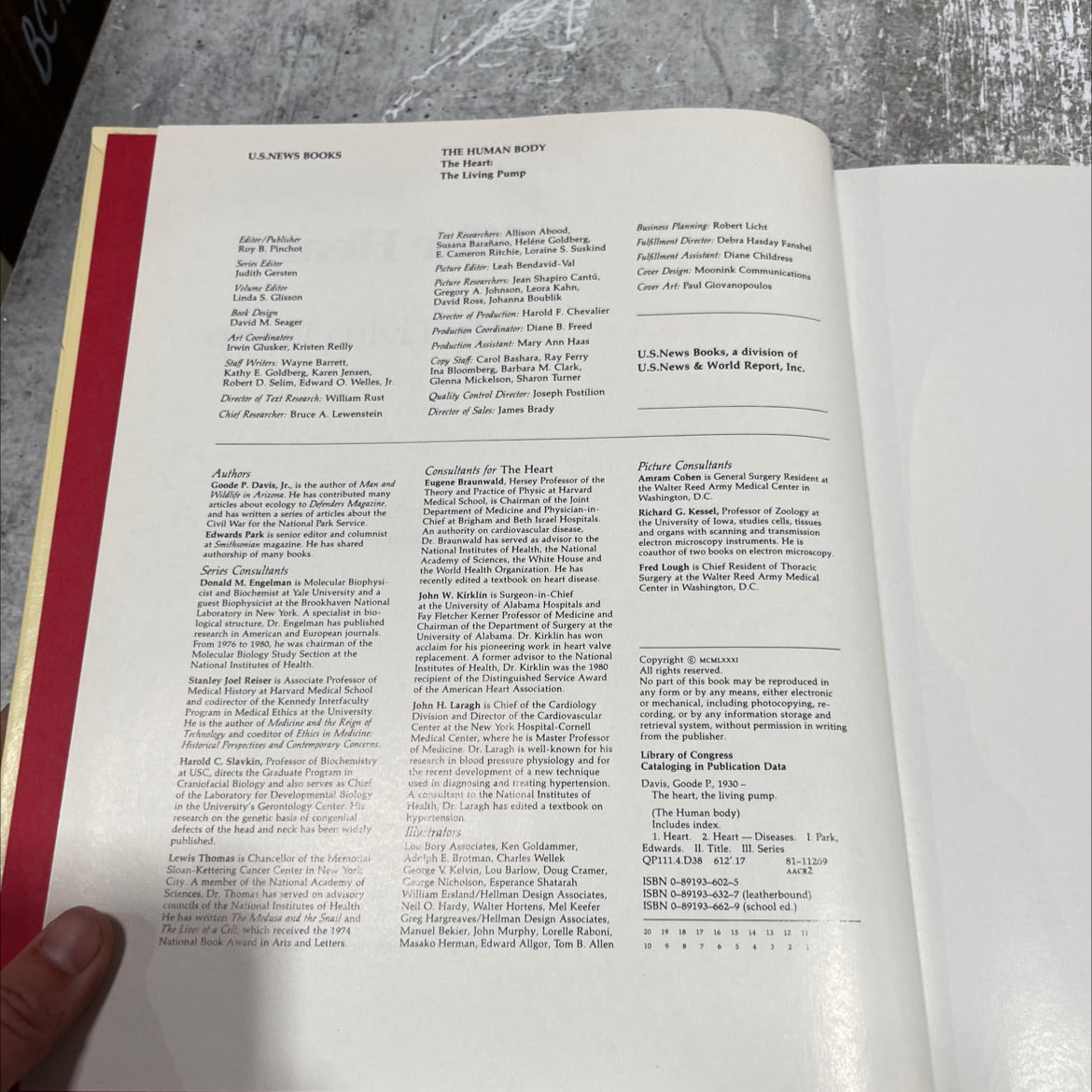 the heart: the living pump book, by Goode P. Davis, Jr., Edwards Park, 1981 Hardcover image 3