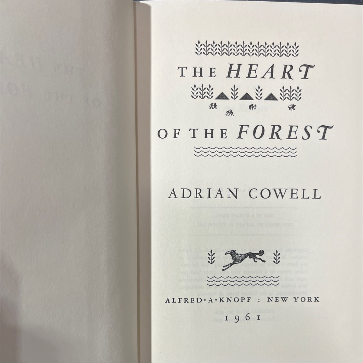 the heart of the forest book, by Adrian Cowell, 1961 Hardcover image 2