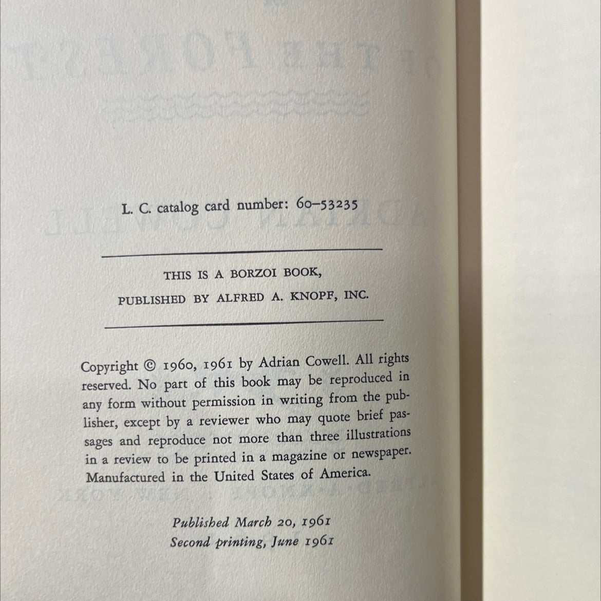 the heart of the forest book, by Adrian Cowell, 1961 Hardcover image 3