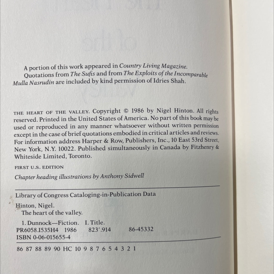 the heart of the valley book, by Nigel Hinton, 1986 Hardcover image 3