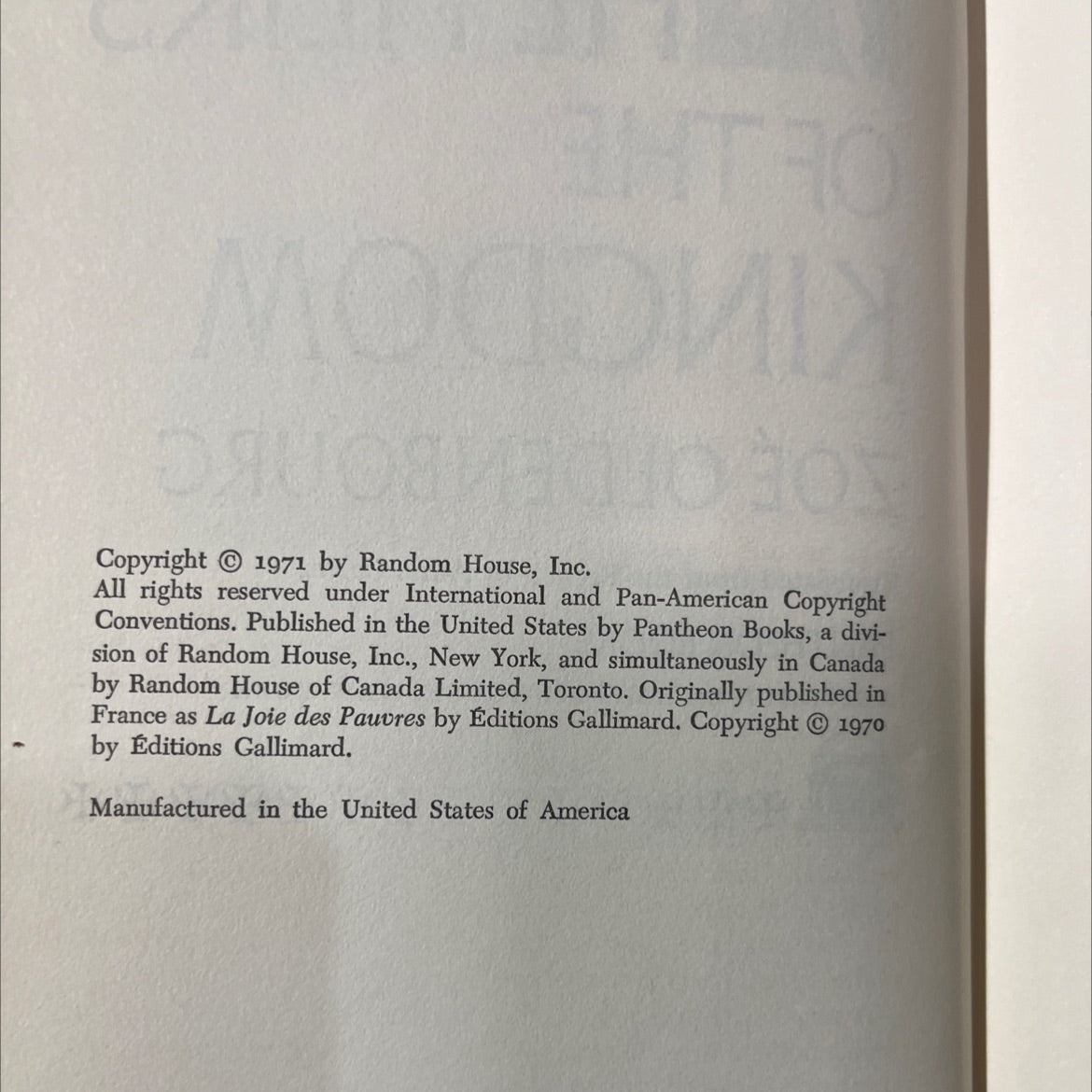 the heirs of the kingdom book, by zoé oldenbourg, 1971 Hardcover image 3