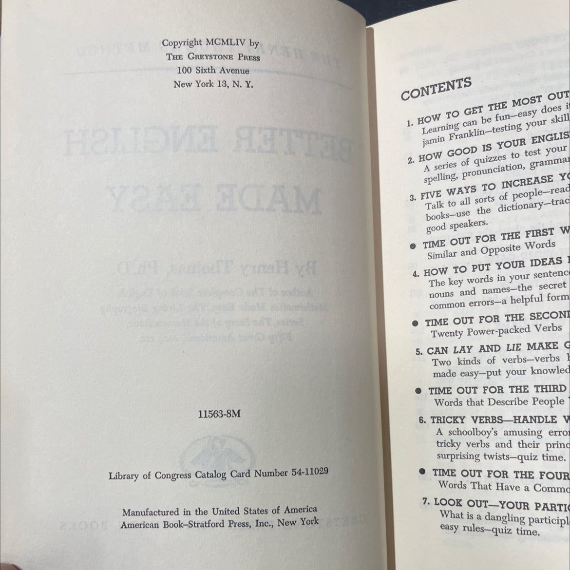 the henry thomas method better english made easy book, by Henry Thomas, Ph.D., 1954 Hardcover image 3