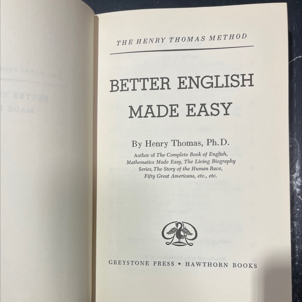 the henry thomas method better english made easy book, by Henry Thomas, Ph.D., 1954 Hardcover image 2