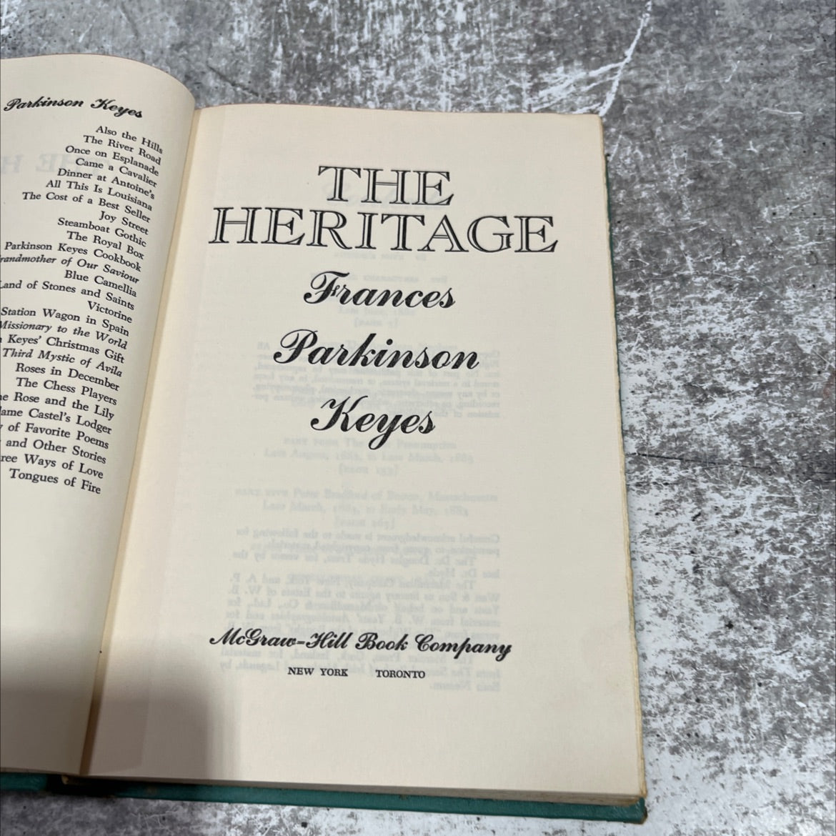 the heritage book, by frances parkinson keyes, 1968 Hardcover image 2