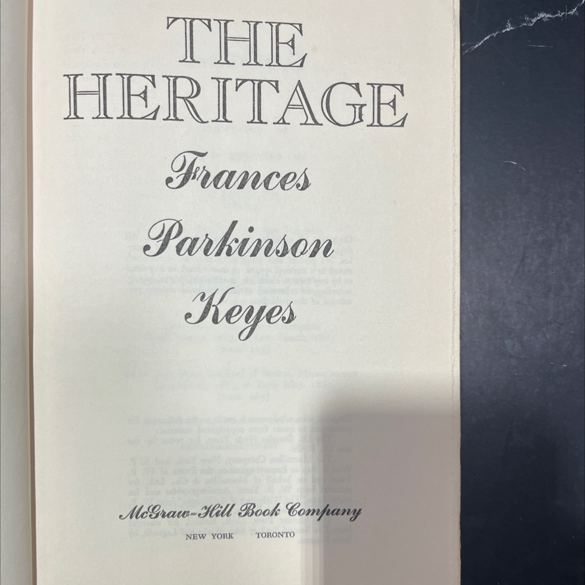 the heritage book, by Frances Parkinson Keyes, 1968 Hardcover image 2