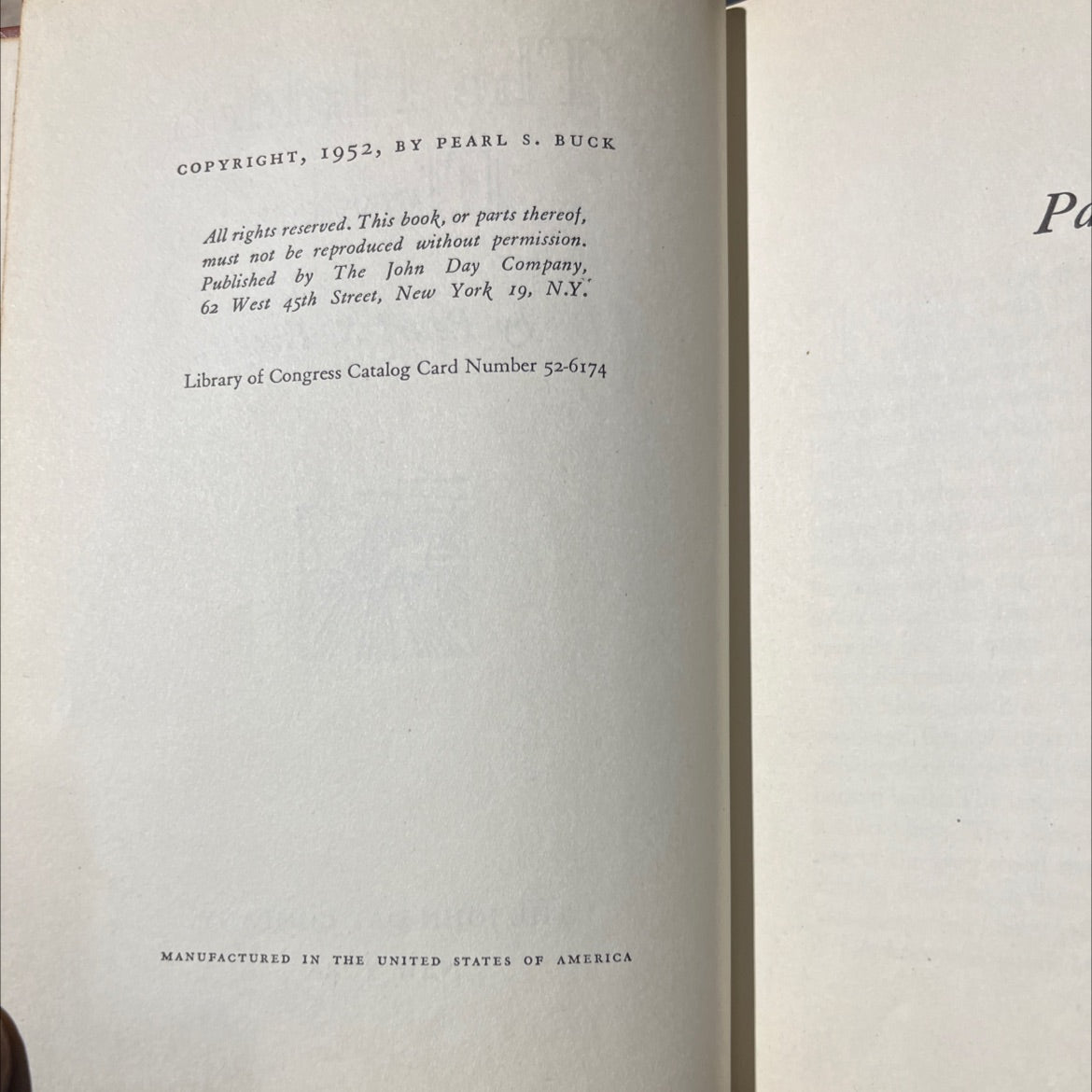the hidden flower book, by pearl s. buck, 1952 Hardcover image 3