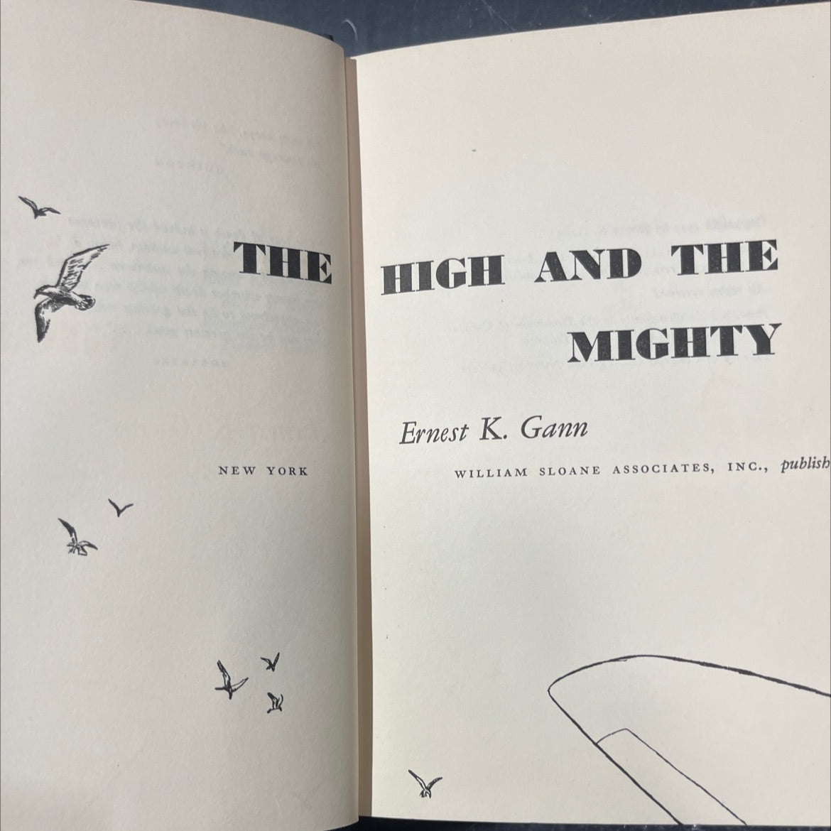 the high and the mighty book, by Ernest K. Gann, 1953 Hardcover image 2