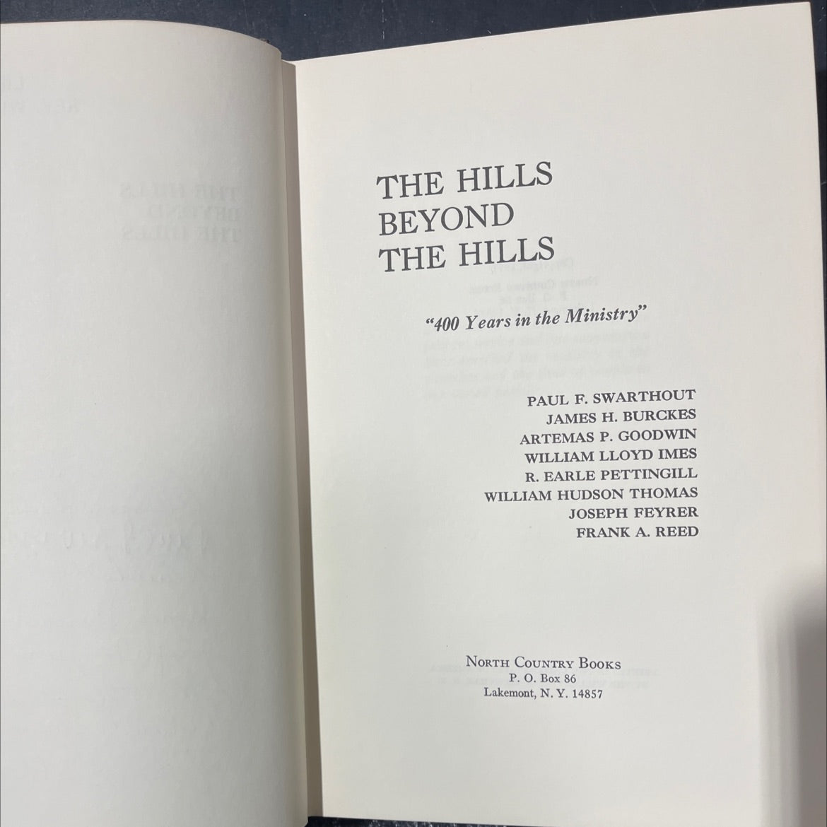 the hills beyond the hills book, by paul f. swarthout, james h. burckes, artemas p. goodwin, william lloyd imes, r. image 2