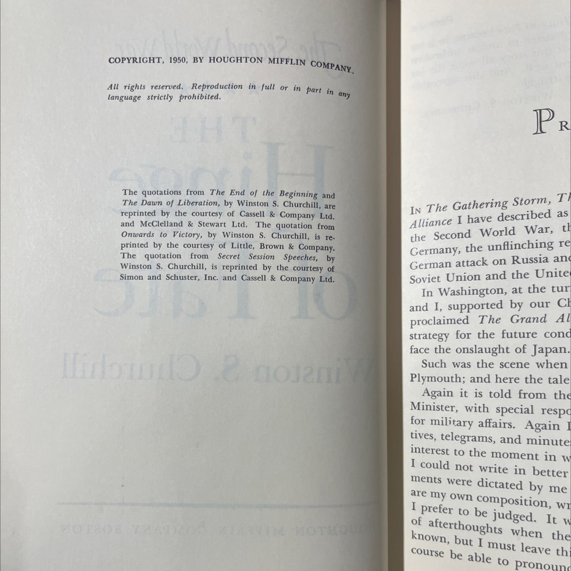 the hinge of fate book, by winston s. churchill, 1950 Hardcover image 3