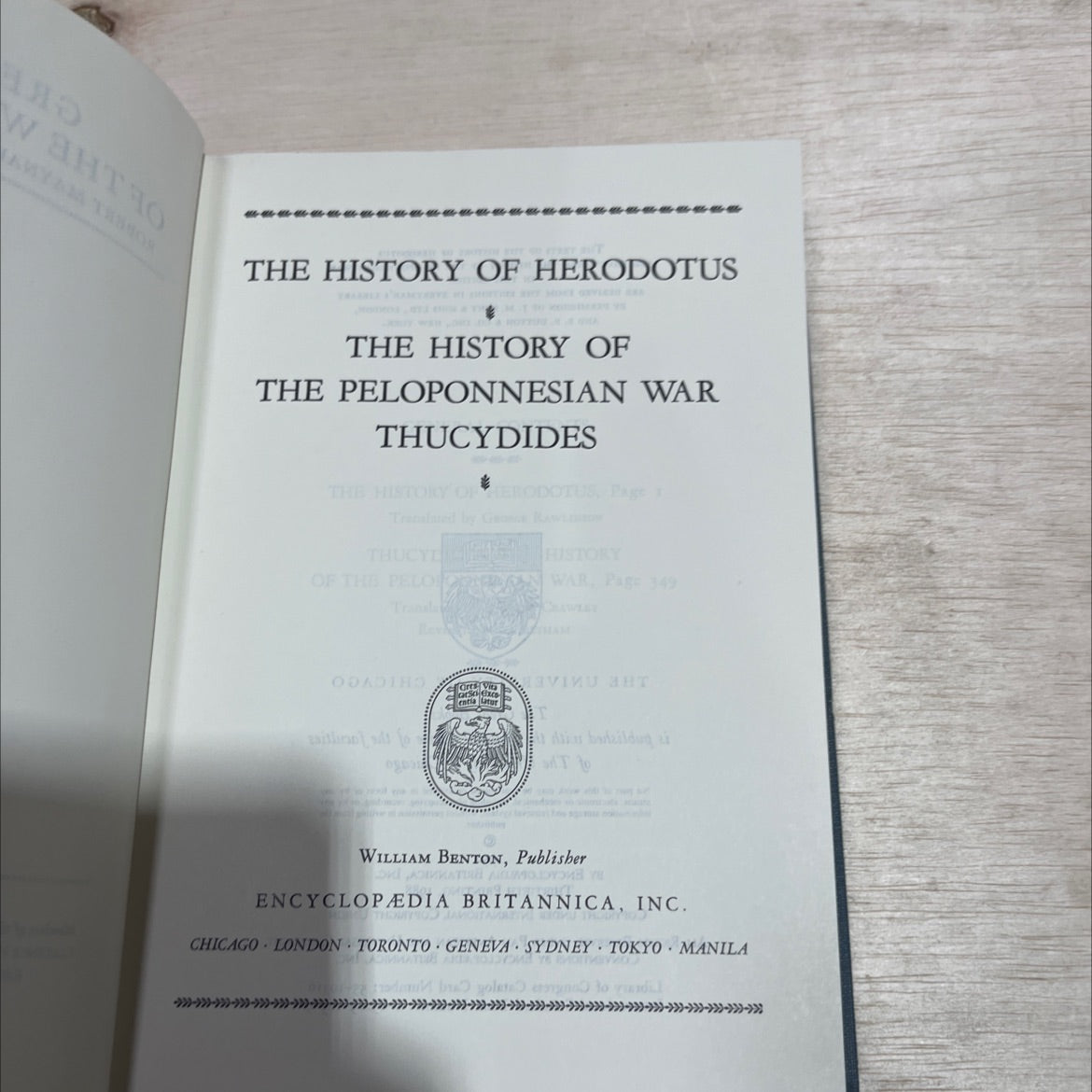 the history of herodotus and the history of the peloponnesian war book, by herodotus, thucydides, 1988 Hardcover image 2