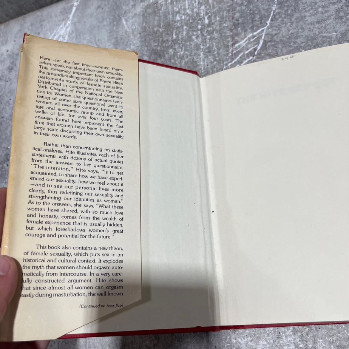 the hite report a nationwide study on female sexuality book, by Shere Hite, 1976 Hardcover image 4