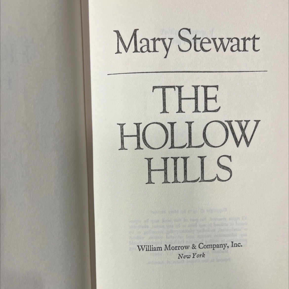 the hollow hills book, by Mary Stewart, 1973 Hardcover image 2
