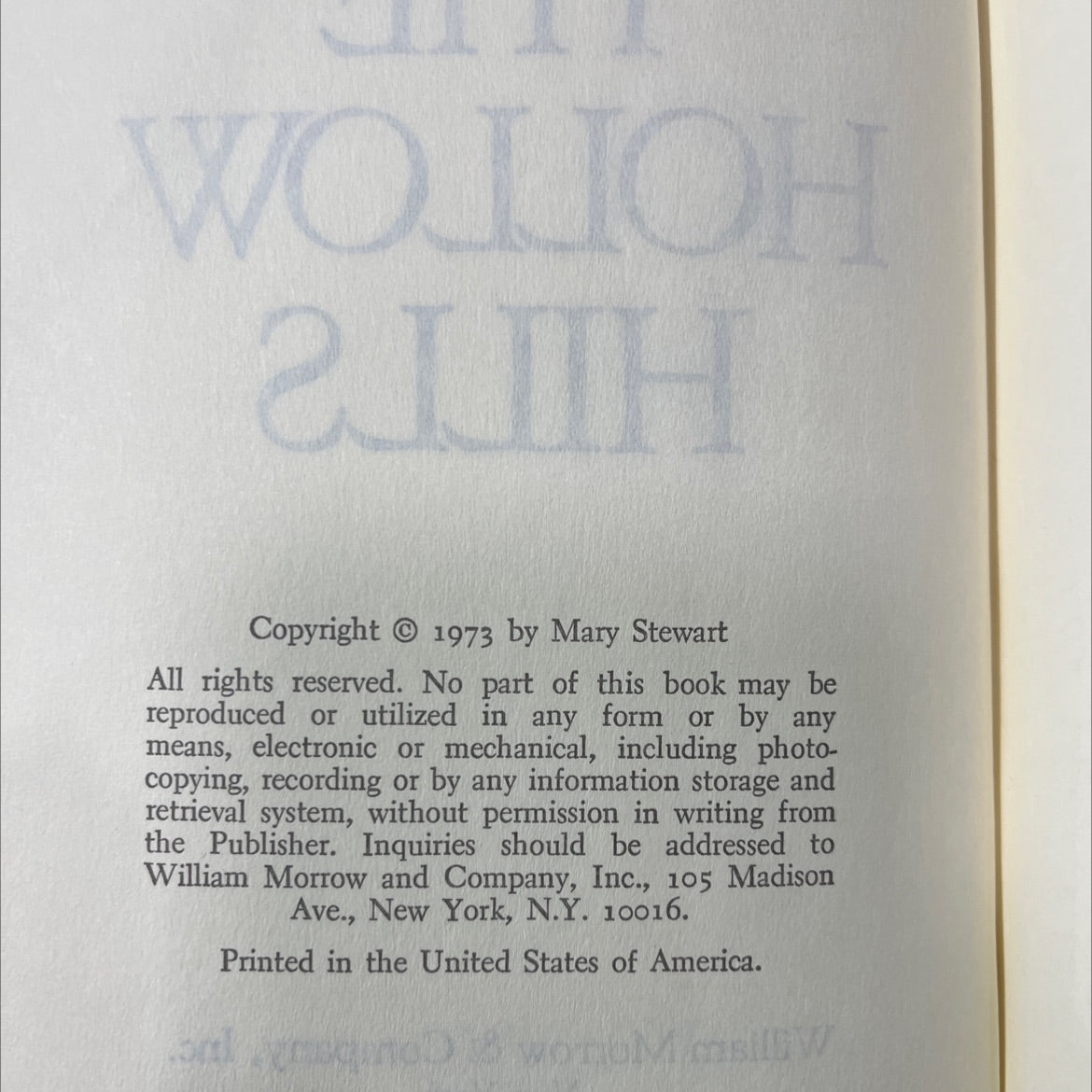 the hollow hills book, by Mary Stewart, 1973 Hardcover image 3