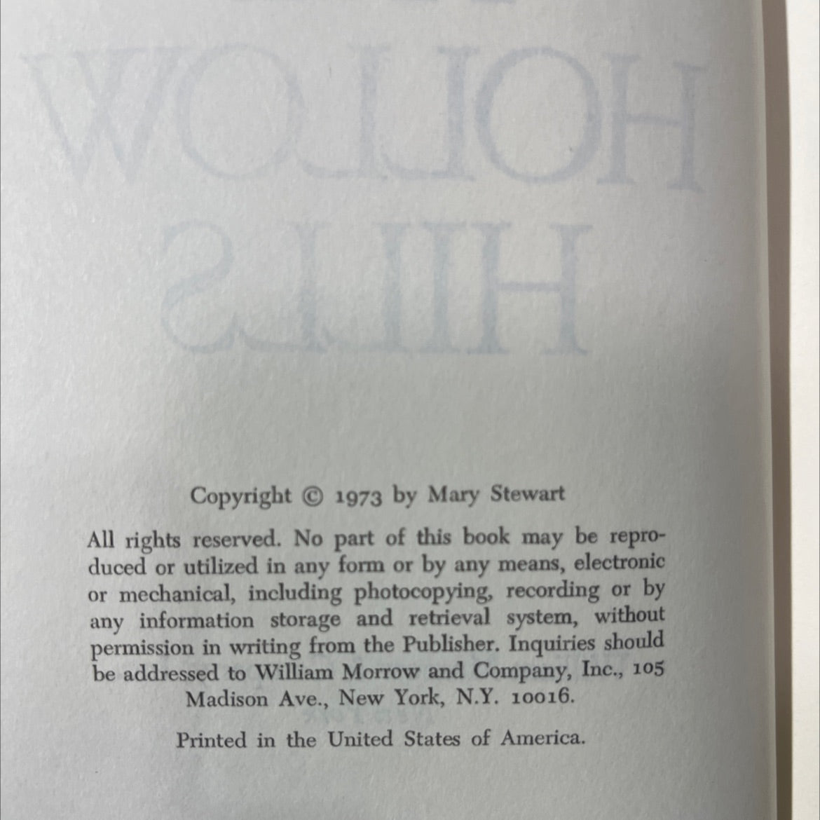 the hollow hills book, by Mary Stewart, 1973 Hardcover image 3