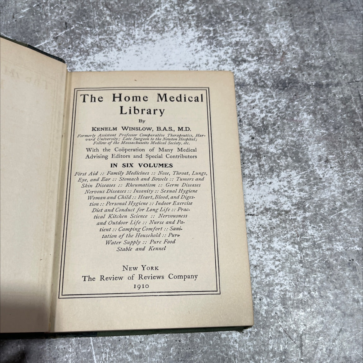 the home medical library book, by kenelm winslow, 1910 Hardcover image 2