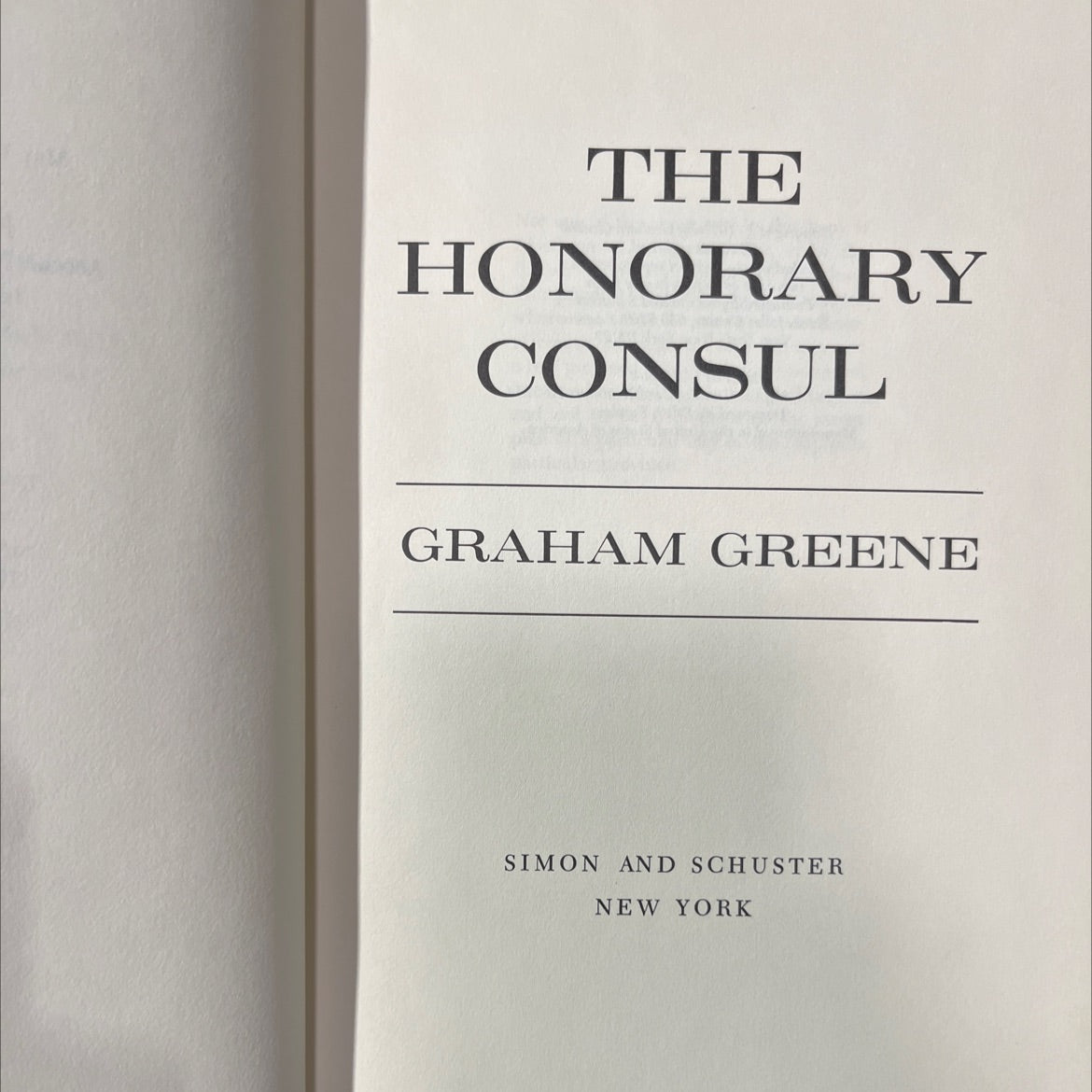 the honorary consul book, by graham greene, 1973 Hardcover image 2