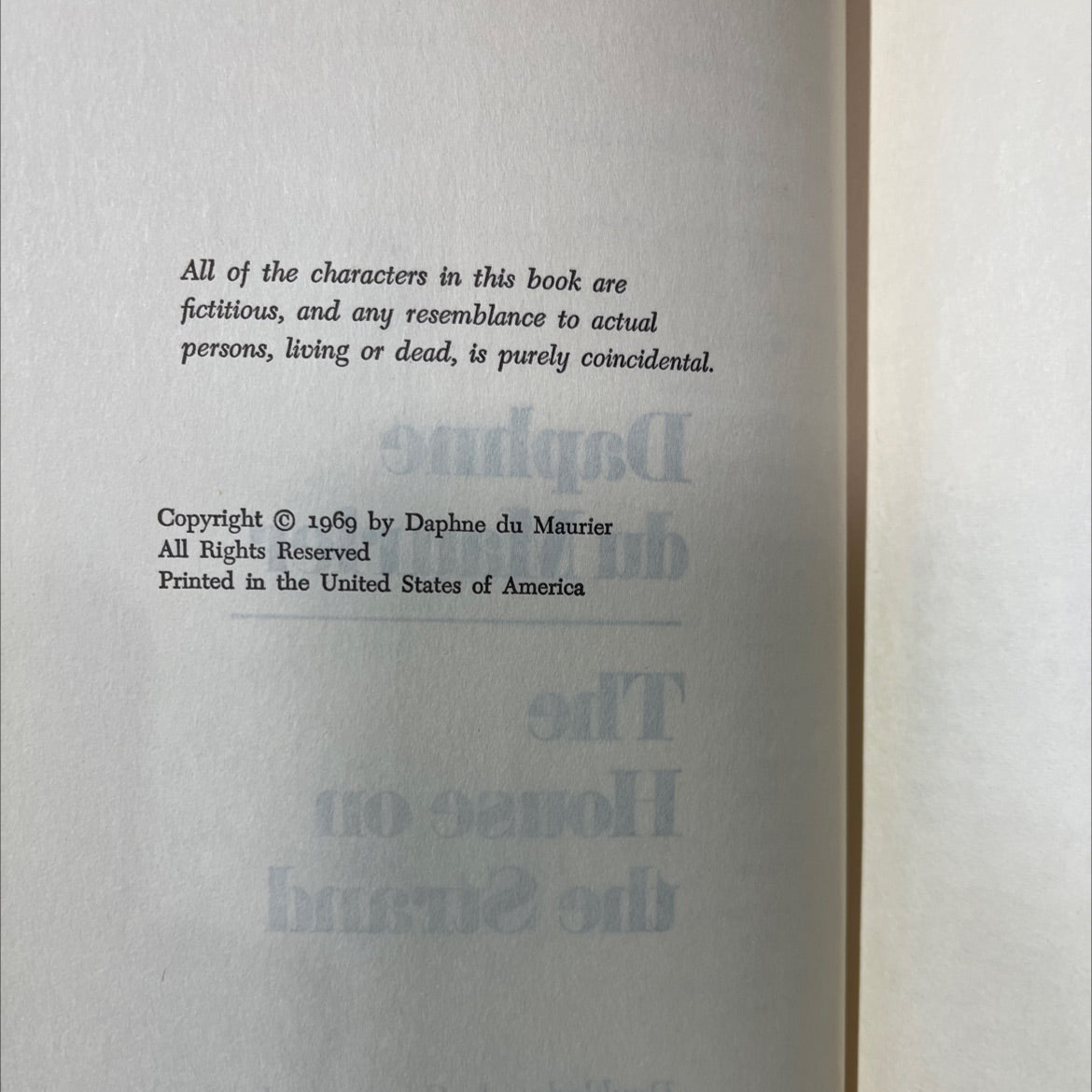 the house on the strand book, by Daphne du Maurier, 1969 Hardcover image 3