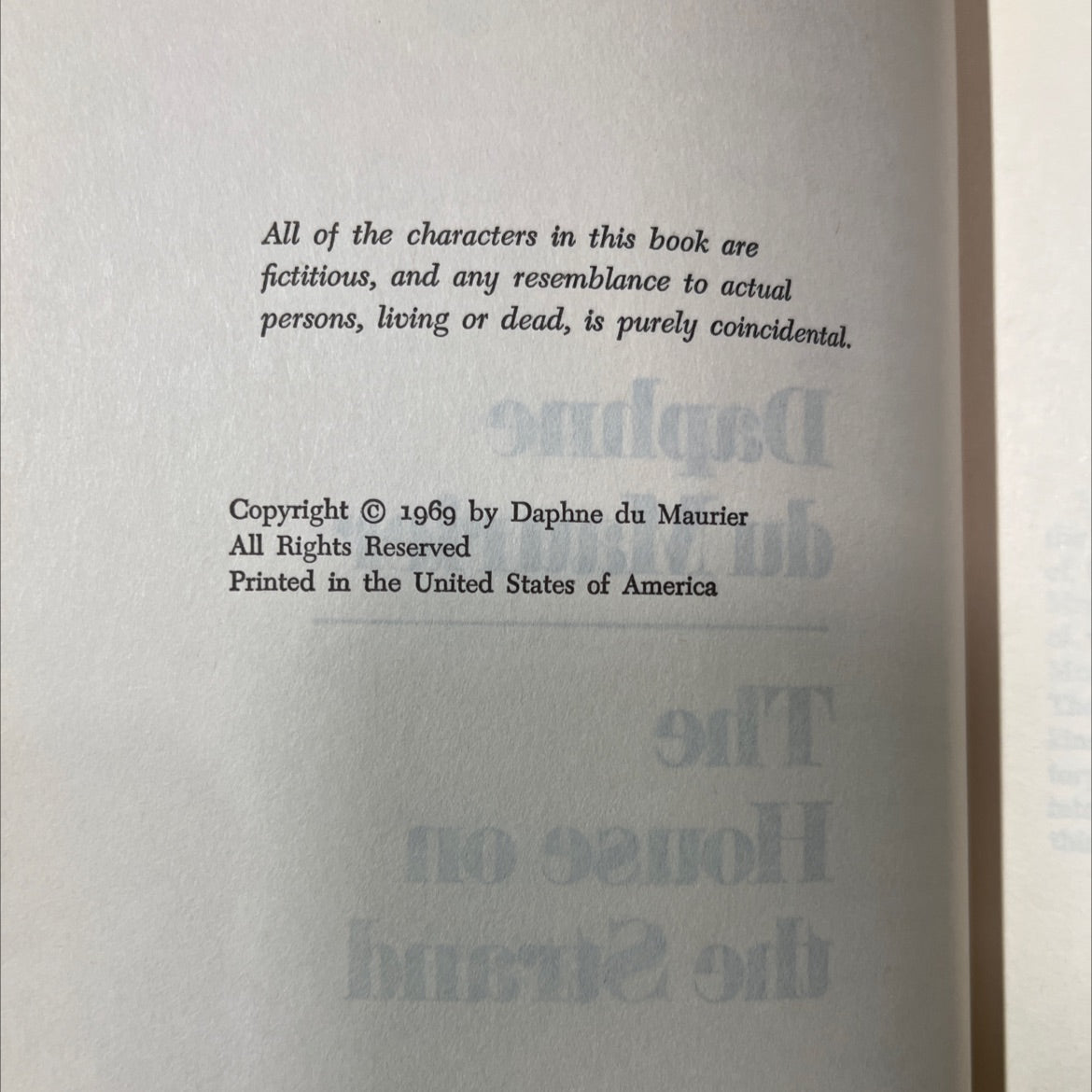 the house on the strand book, by Daphne du Maurier, 1969 Hardcover image 3