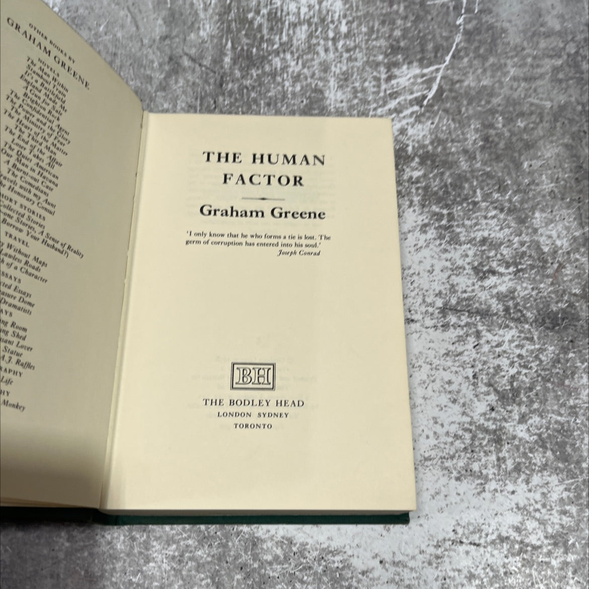 the human factor book, by graham greene, 1978 Hardcover image 2