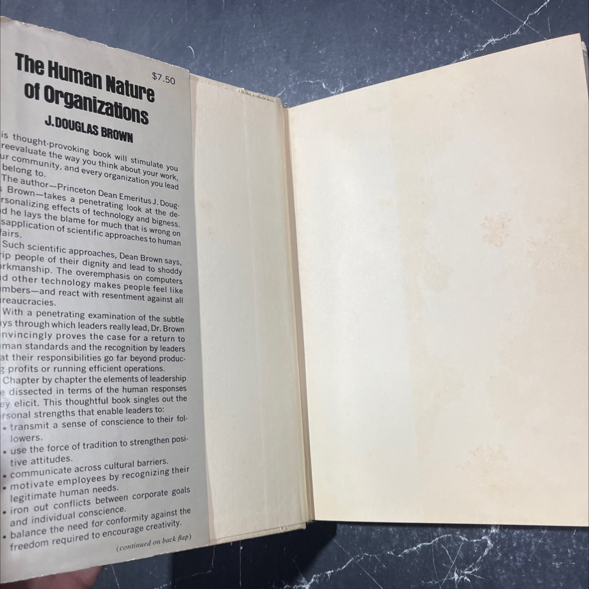 the human nature of organizations book, by j. douglas brown, 1973 Hardcover image 4