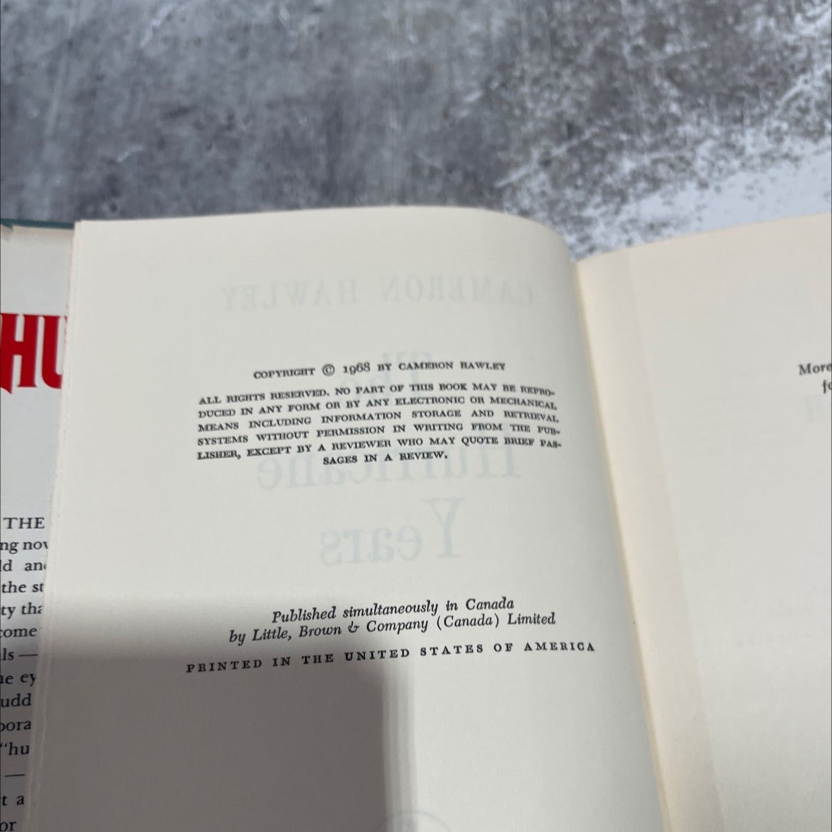 the hurricane years book, by cameron hawley, 1968 Hardcover image 3