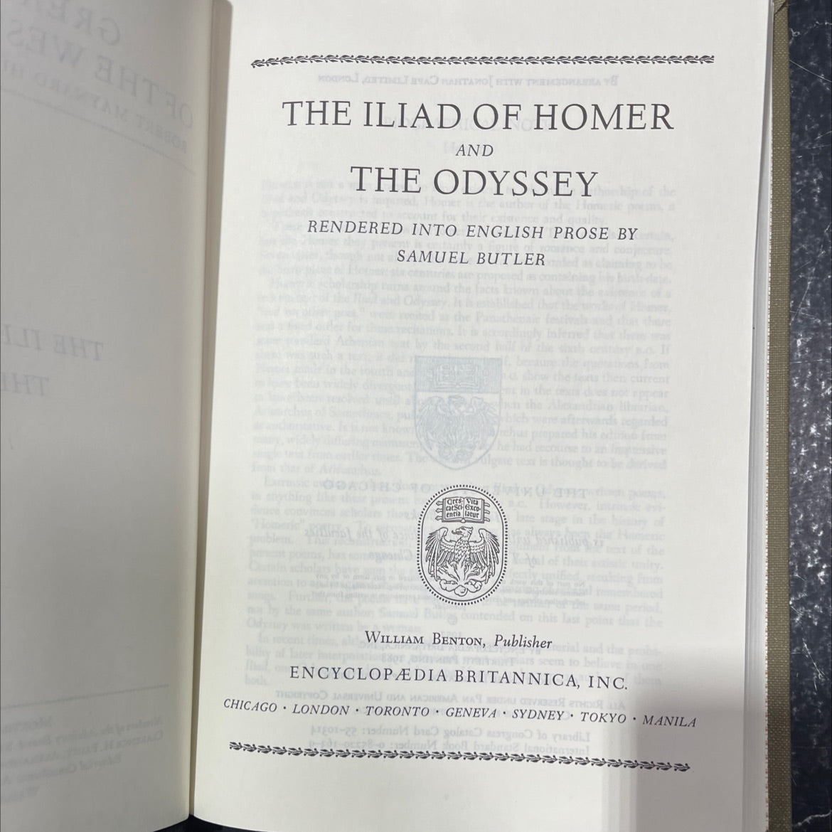 the iliad of homer and the odyssey book, by samuel butler, 1988 Hardcover image 2