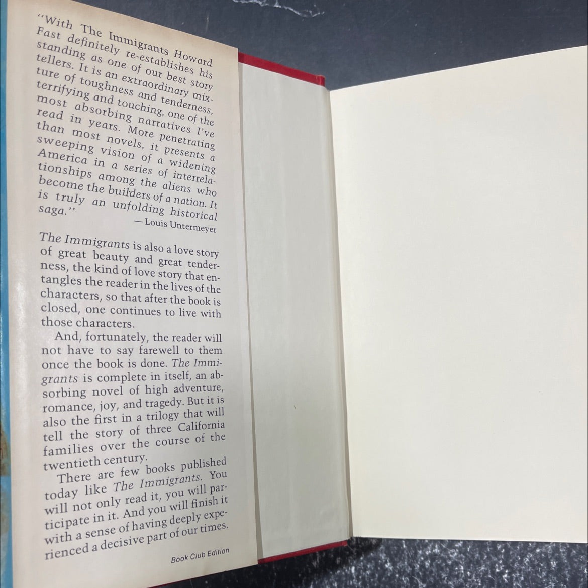 the immigrants book, by howard fast, 1977 Hardcover image 4