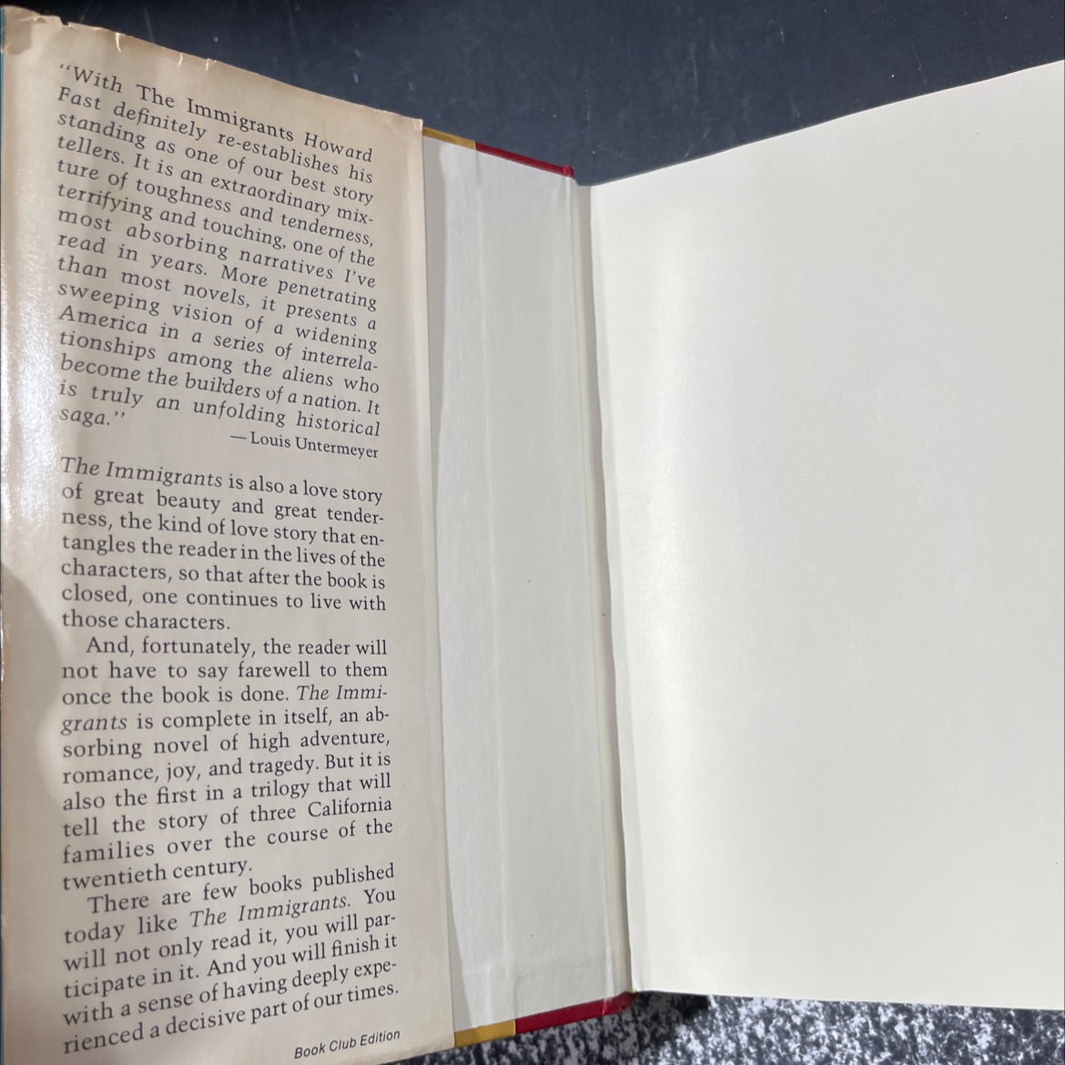 the immigrants book, by howard fast, 1977 Hardcover image 4