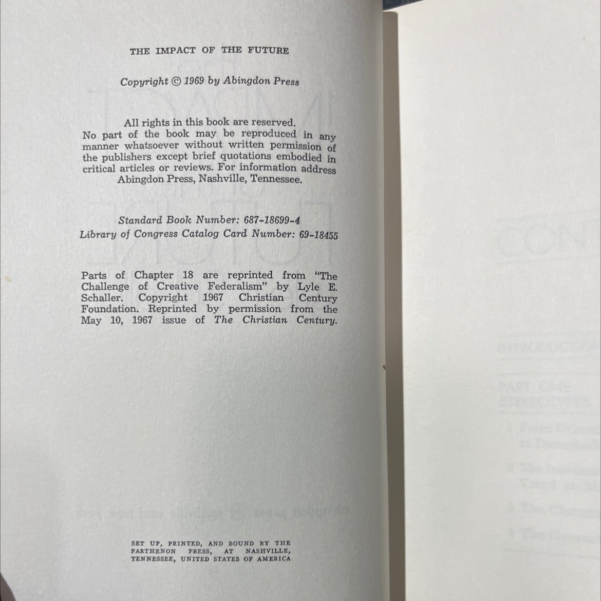 the impact of the future book, by Lyle E. Schaller, 1969 Hardcover image 3