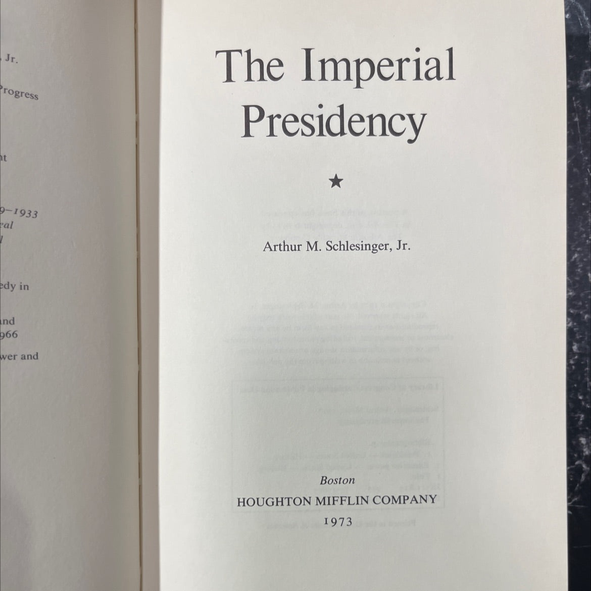 the imperial presidency book, by Arthur M. Schlesinger, Jr., 1973 Hardcover image 2