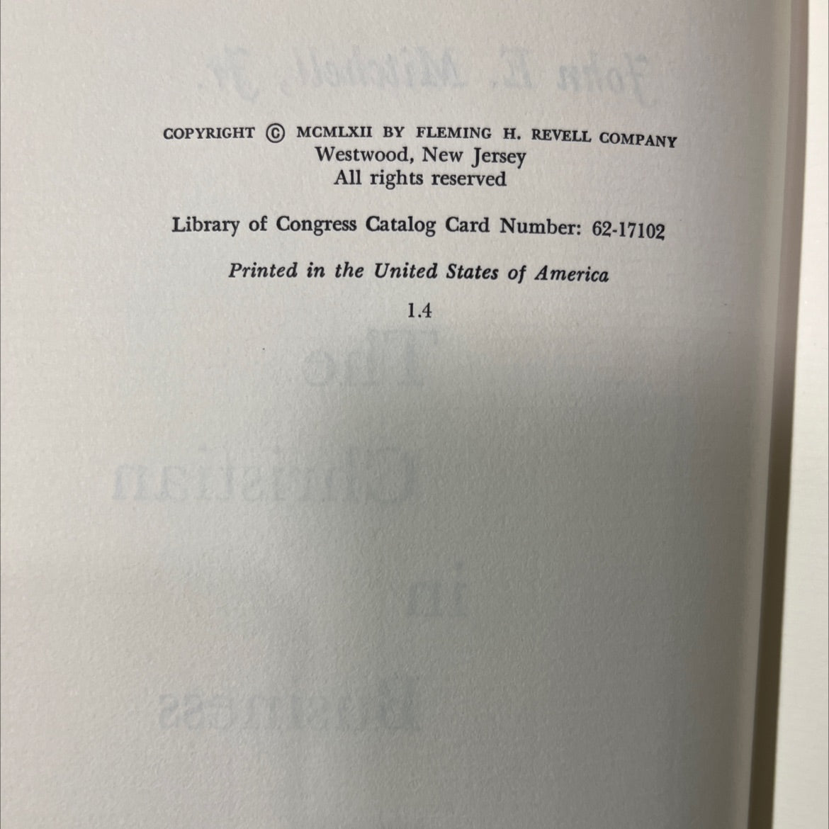 the in christian business book, by John E. Mitchell, Jr., 1962 Hardcover image 3