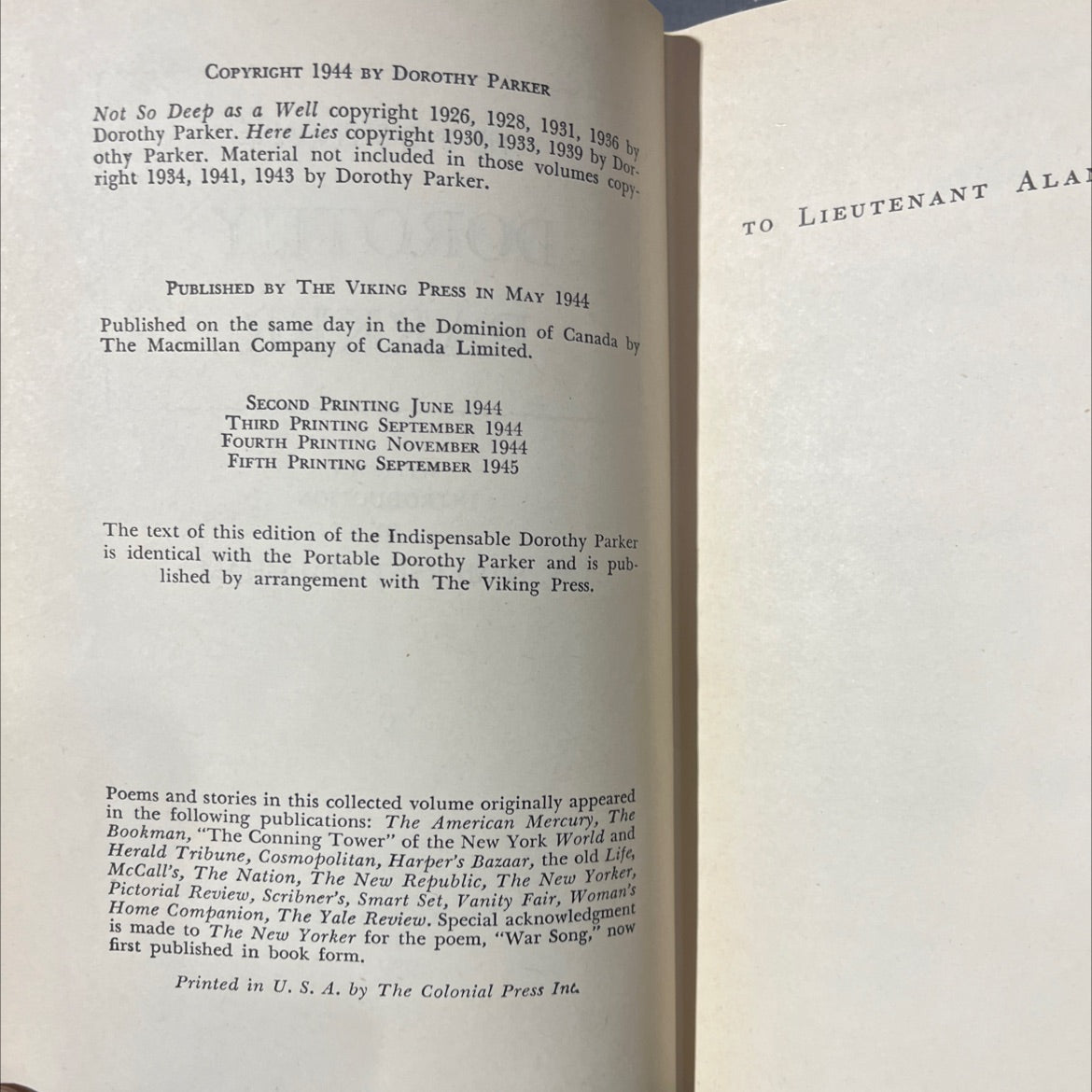 the indispensable dorothy parker book, by dorothy parker, 1944 Hardcover image 3