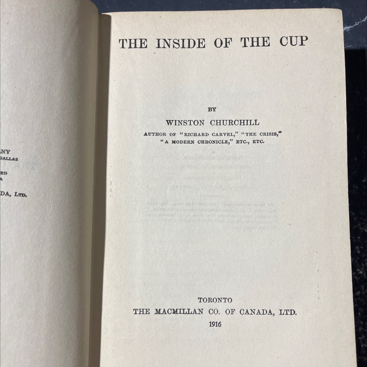 the inside of the cup book, by winston churchill, 1918 Hardcover image 2