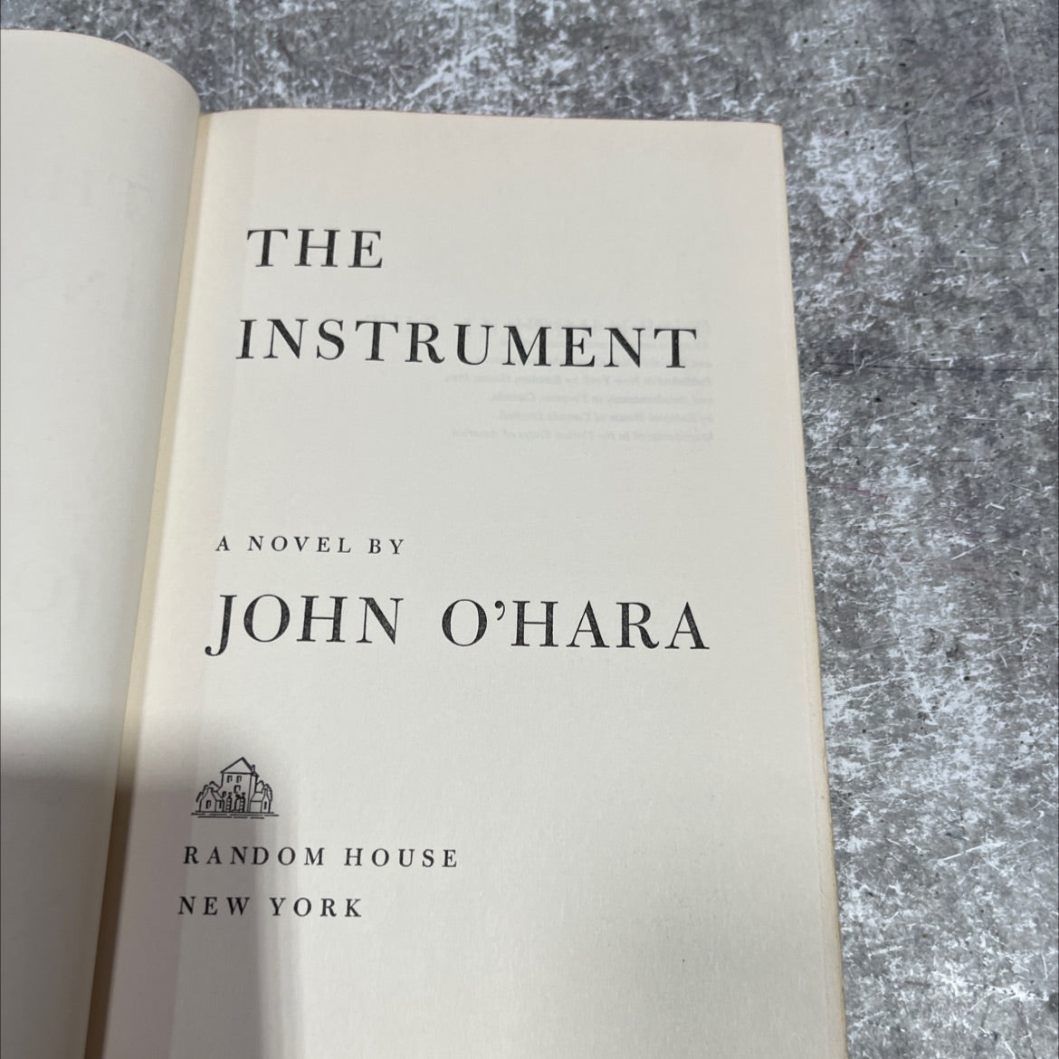 the instrument book, by john o'hara, 1967 Hardcover image 2