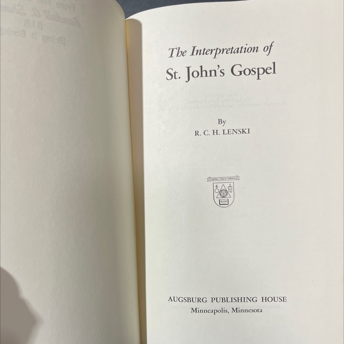the interpretation of st. john's gospel book, by r. c. h. lenski, 1961 Hardcover image 2