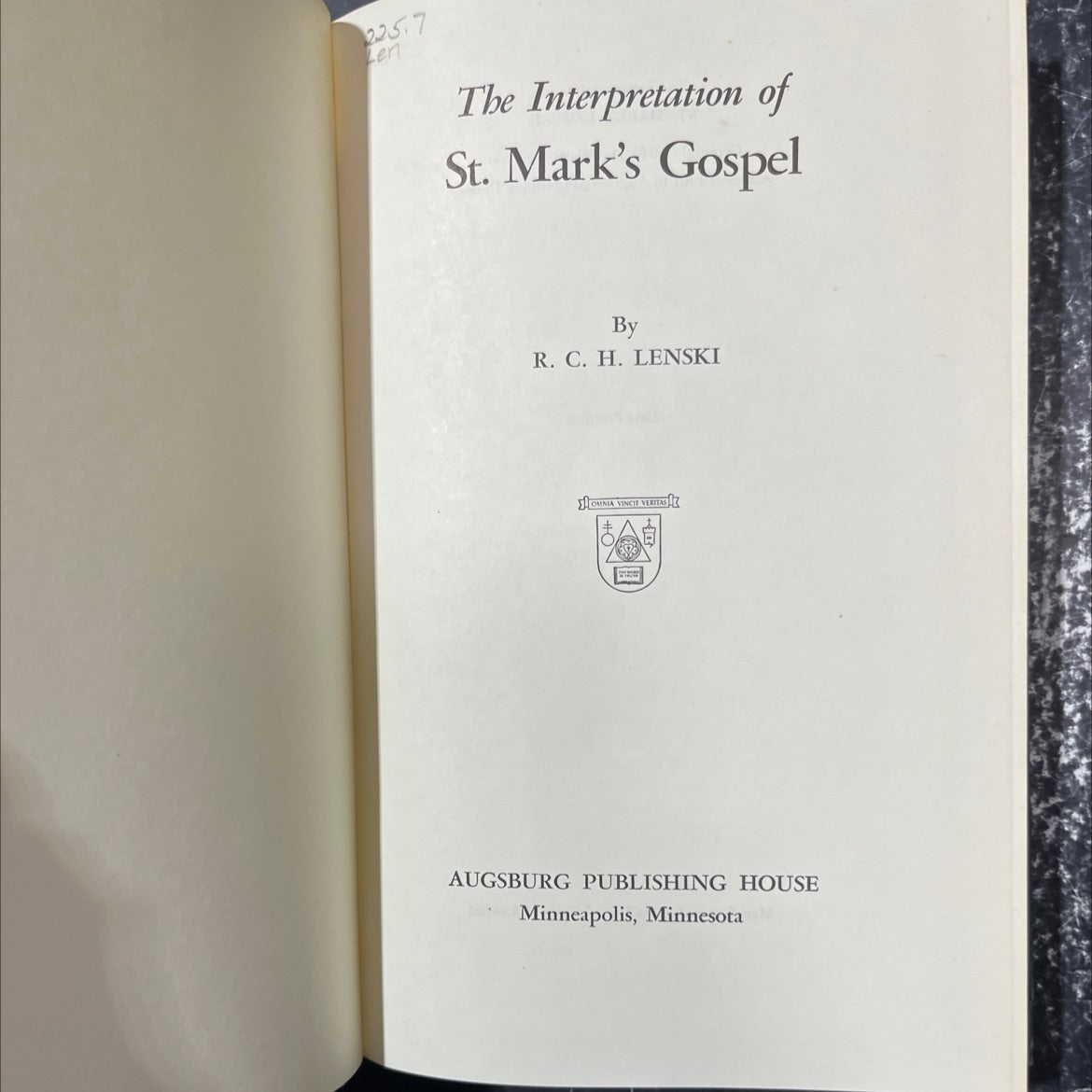 the interpretation of st. mark's gospel book, by R. C. H. Lenski, 1964 Hardcover image 2