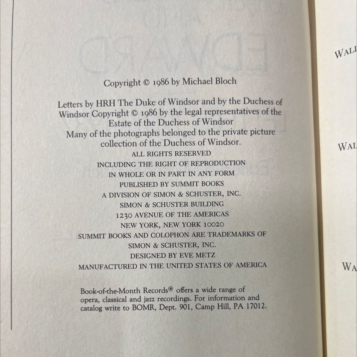the intimate correspondence of the duke and duchess of windsor book, by michael bloch, 1986 Hardcover image 3
