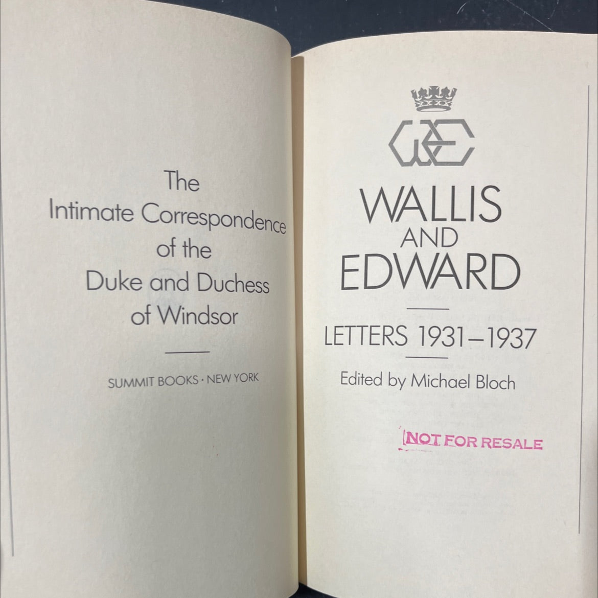 the intimate correspondence of the duke and duchess of windsor book, by michael bloch, 1986 Hardcover image 2