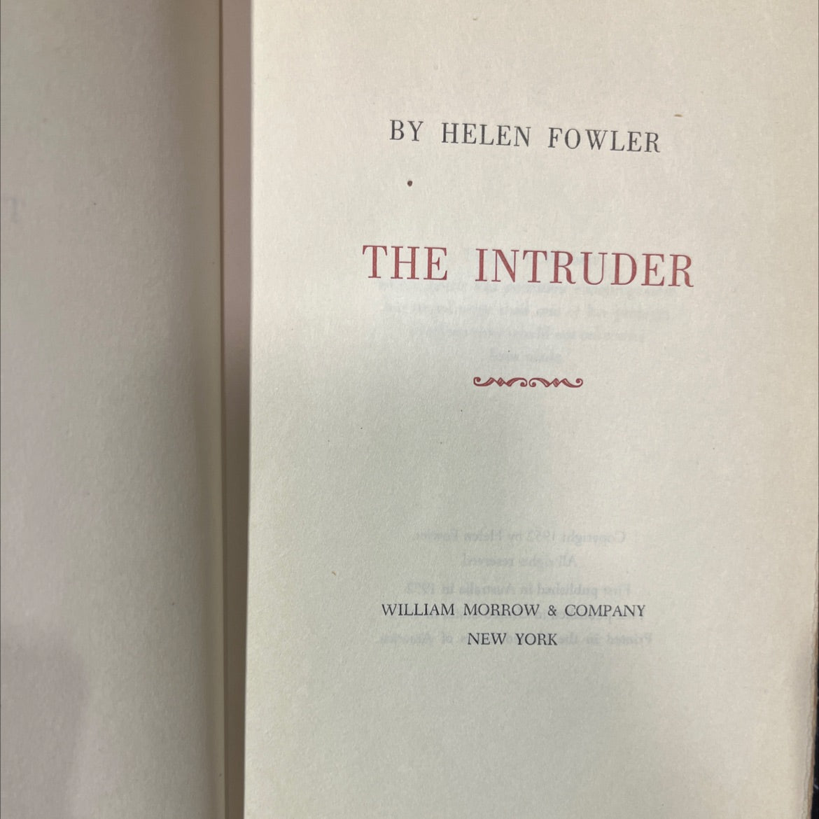 the intruder book, by helen fowler, 1953 Hardcover image 2