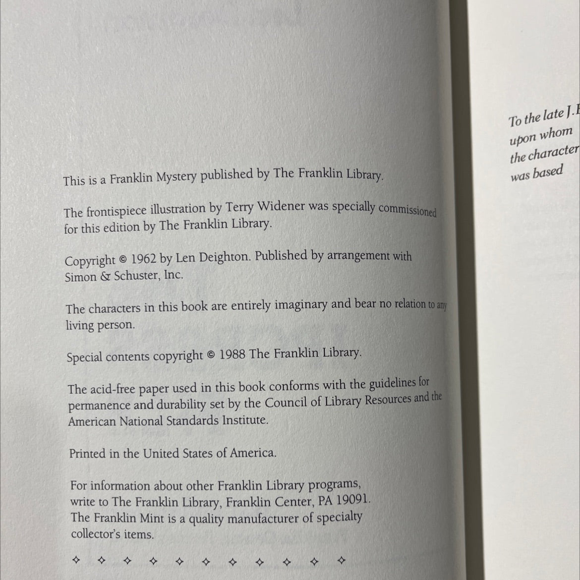 the ipcress file book, by Len Deighton, 1988 Hardcover image 3