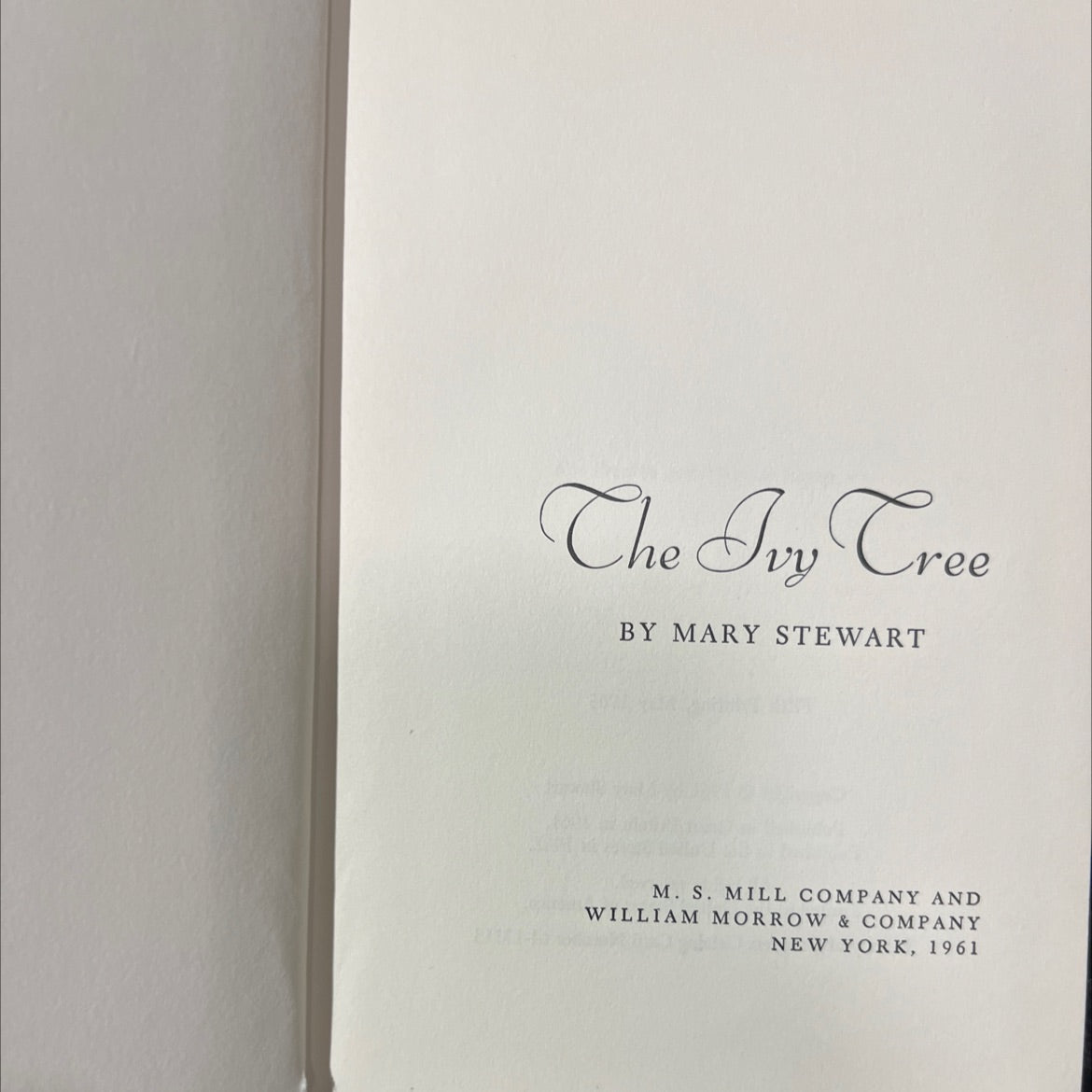 the ivy tree book, by mary stewart, 1965 Hardcover image 2