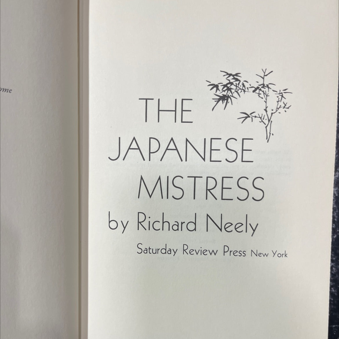 the japanese mistress book, by Richard Neely, 1972 Hardcover image 2
