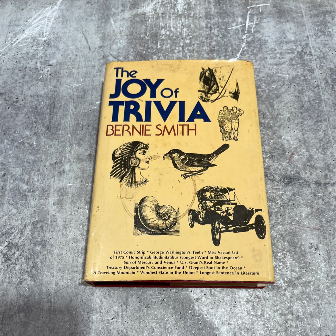 the joy of trivia book, by bernie smith, 1976 Hardcover image 1