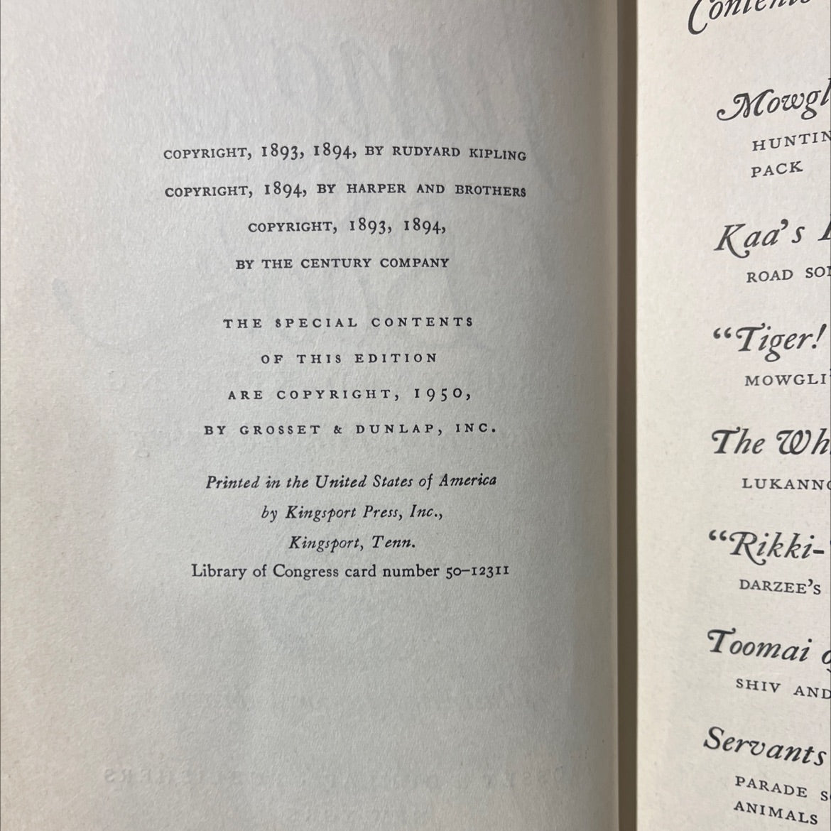 the jungle book book, by rudyard kipling, 1950 Hardcover image 3