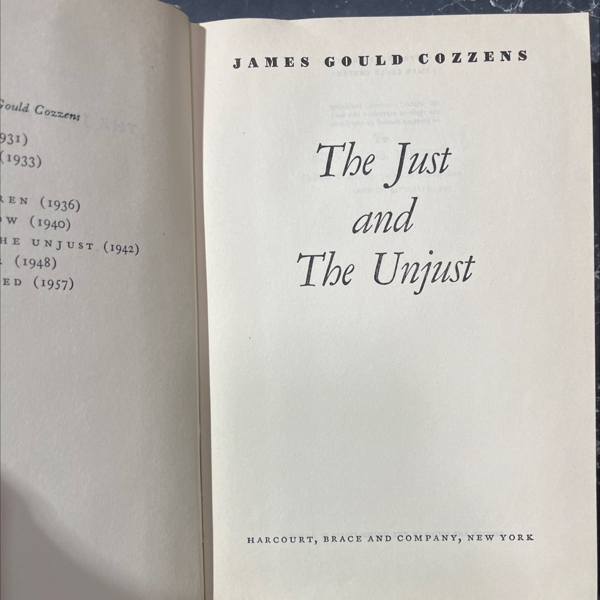 the just and the unjust book, by james gould cozzens, 1942 Hardcover image 2