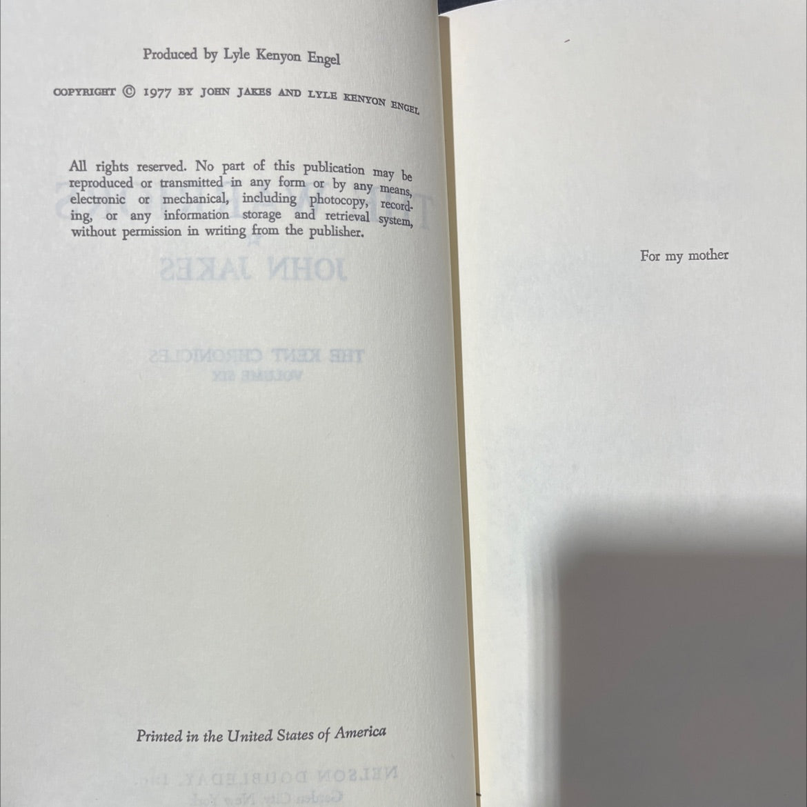 the kent chronicles volume six book, by john jakes, 1977 Hardcover image 3