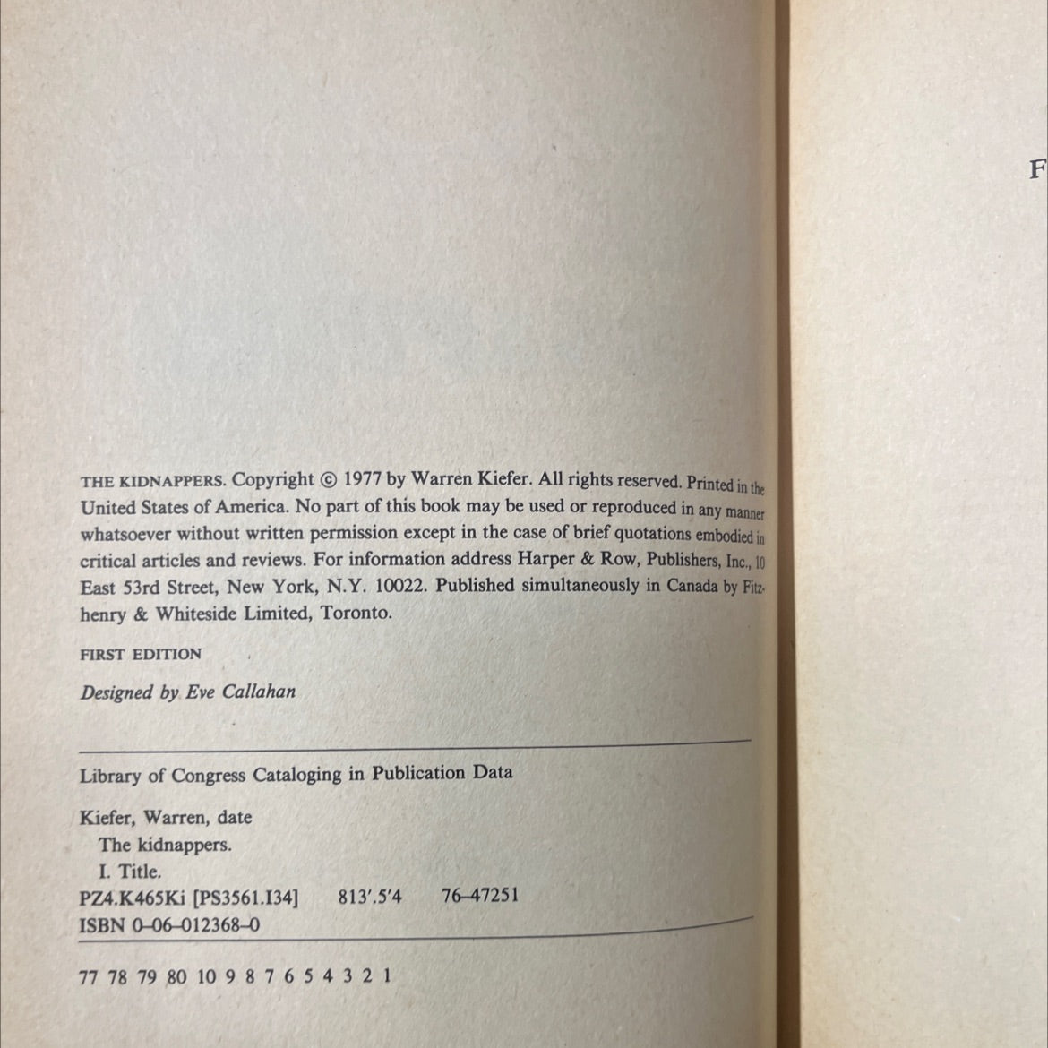 the kidnappers book, by Warren Kiefer, 1977 Hardcover image 3