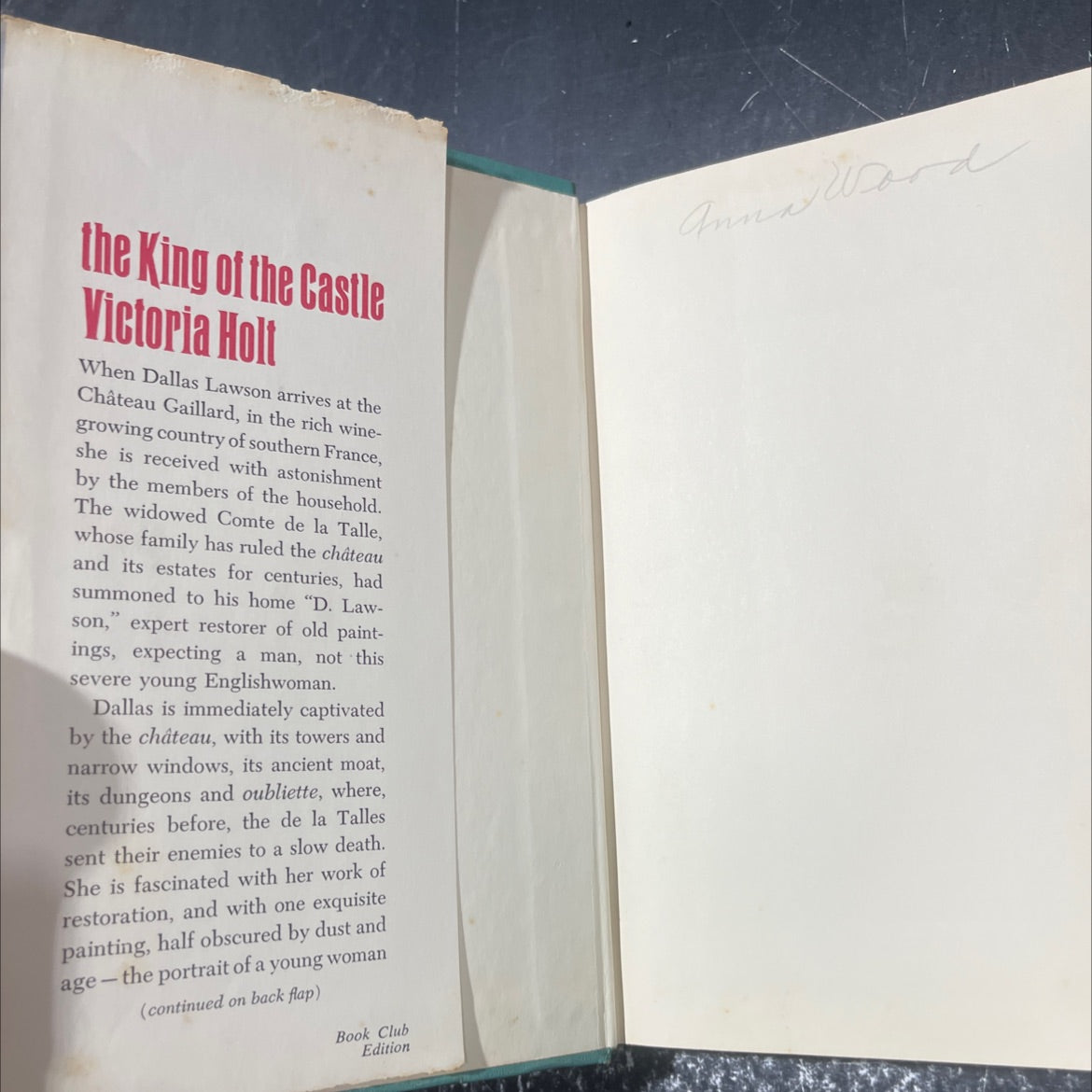 the king of the castle book, by victoria holt, 1967 Hardcover image 4