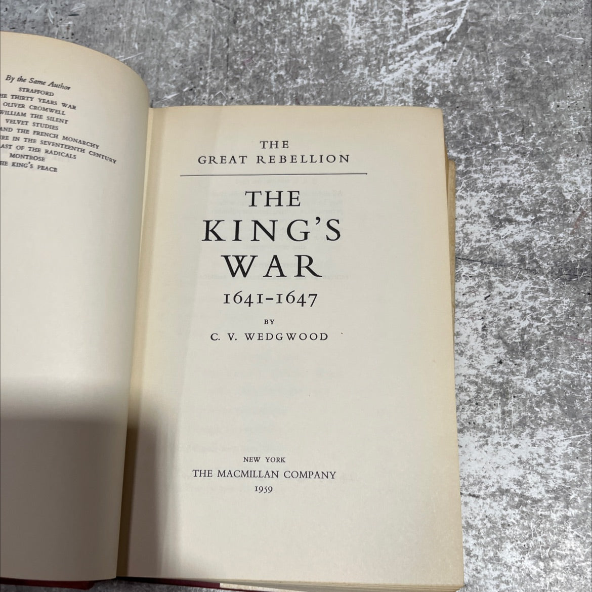 the king's war 1641-1647 book, by c. v. wedgwood, 1959 Hardcover image 2