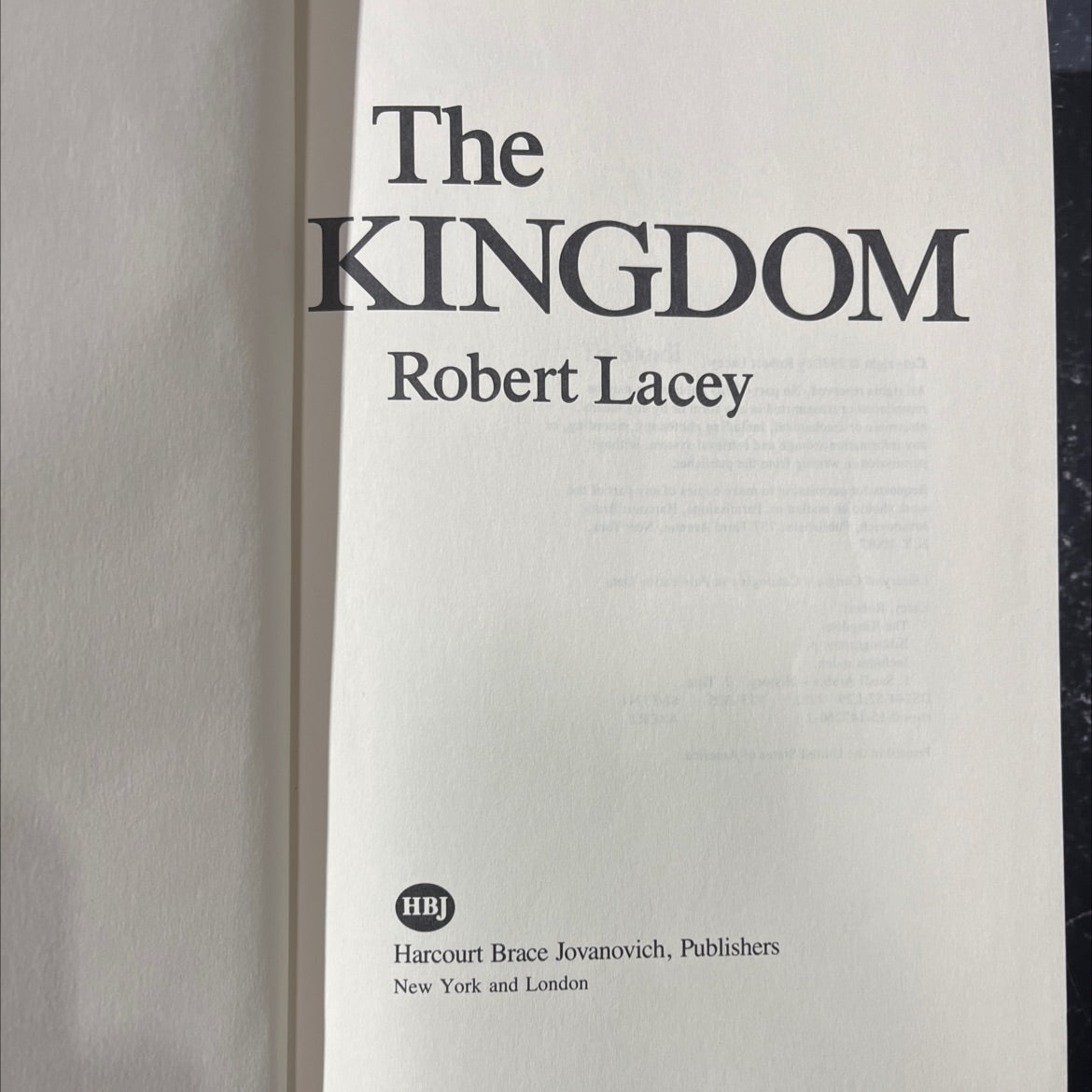 the kingdom book, by Robert Lacey, 1981 Hardcover image 2